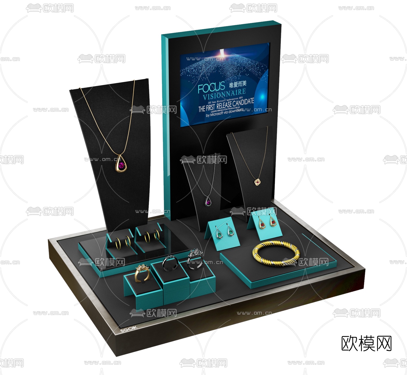 现代珠宝黄金首饰展台3d模型