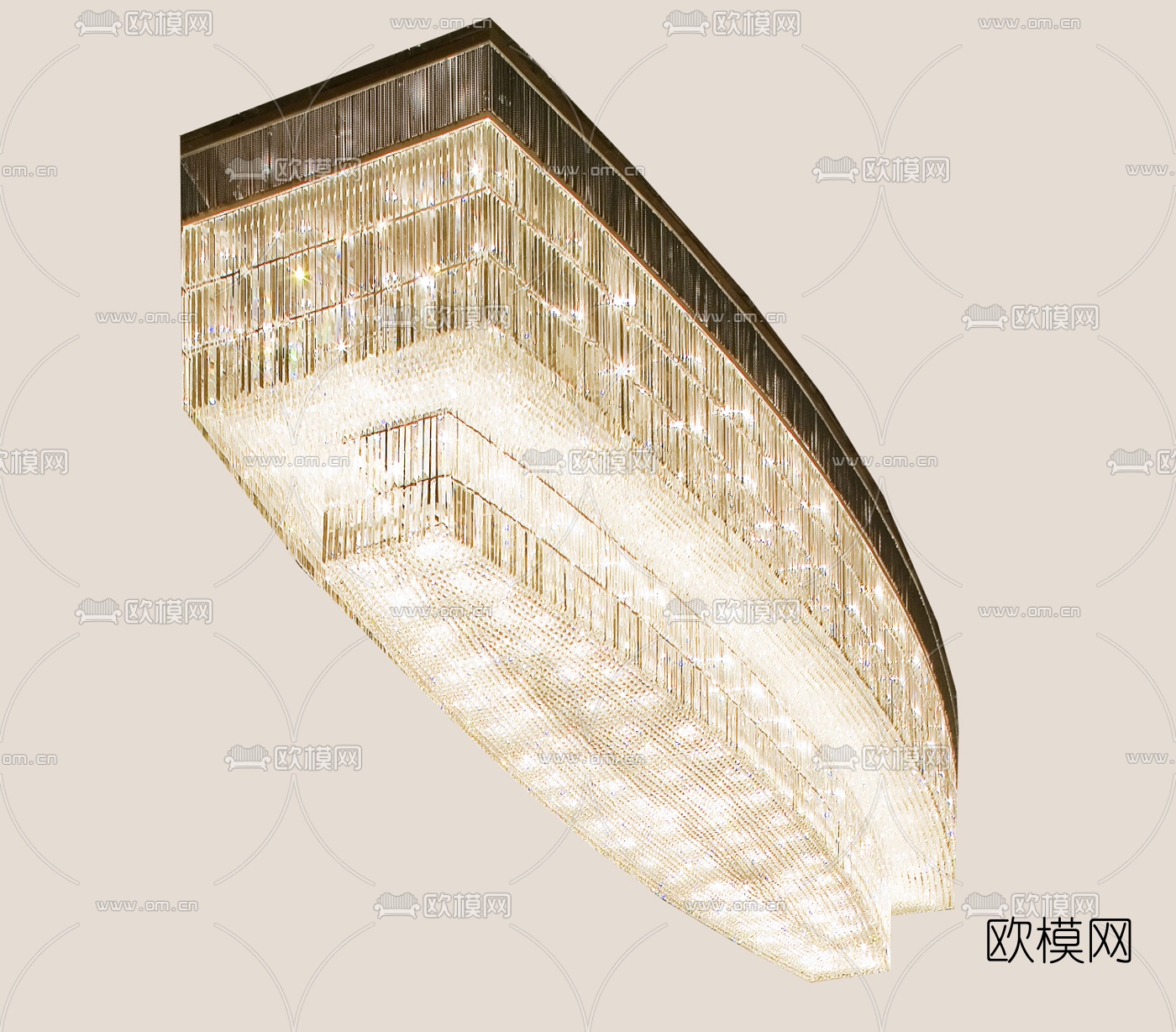 现代酒店水晶吊灯3D模型下载