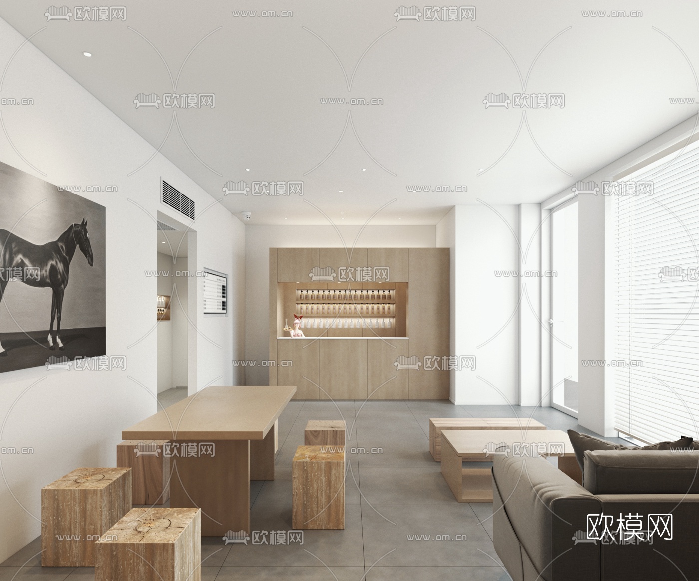 现代美容院店面3d模型