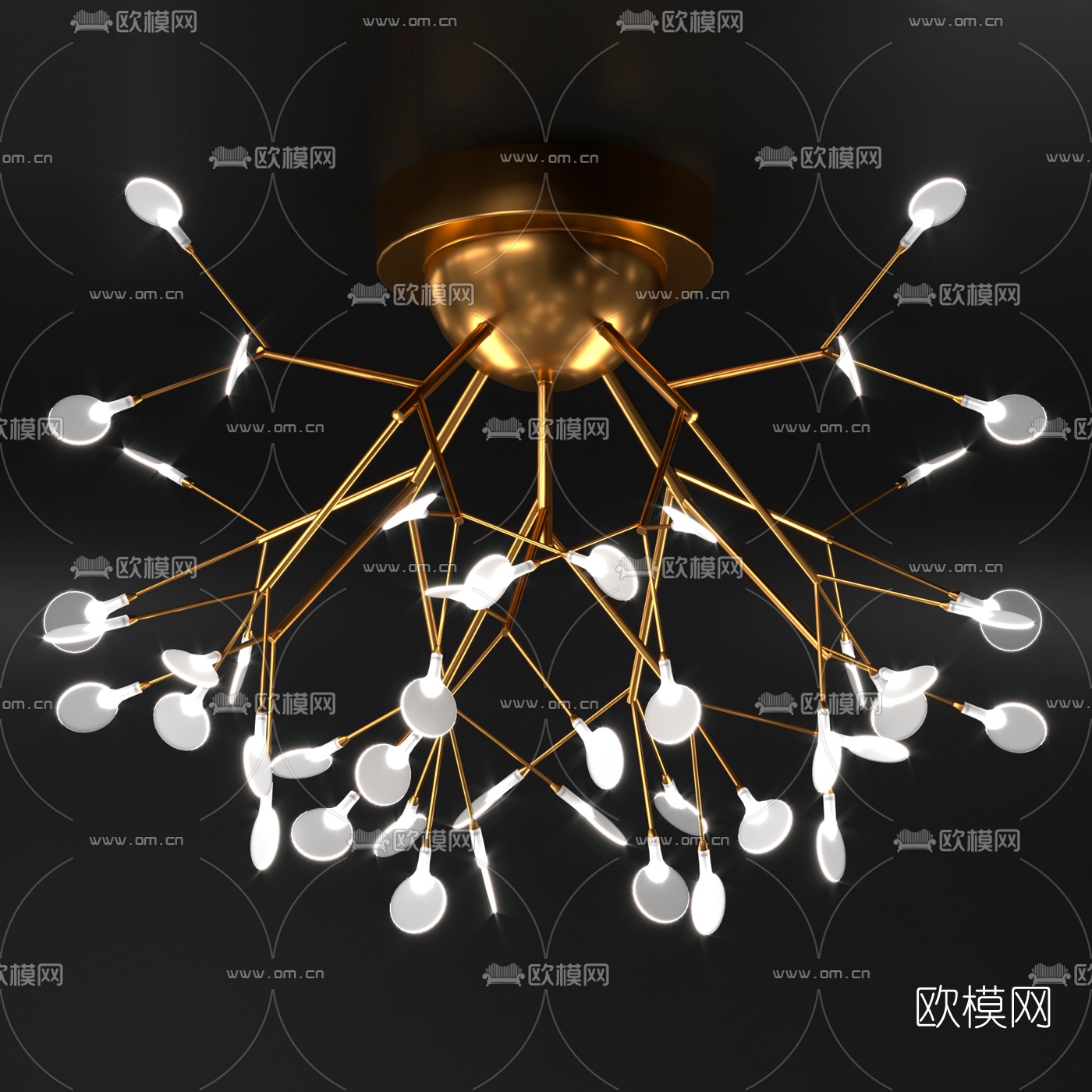 后现代时尚多头吊灯3d模型下载