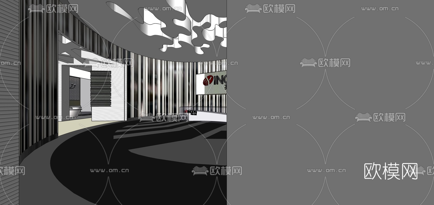 现代卫浴展厅su模型下载（渲染图1）