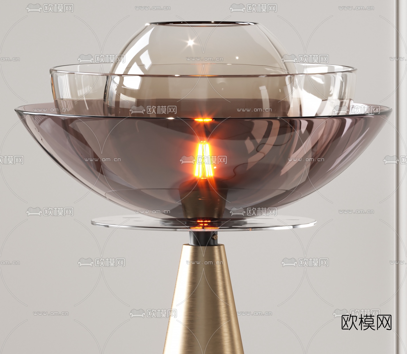 现代轻奢台灯3d模型下载（渲染图2）