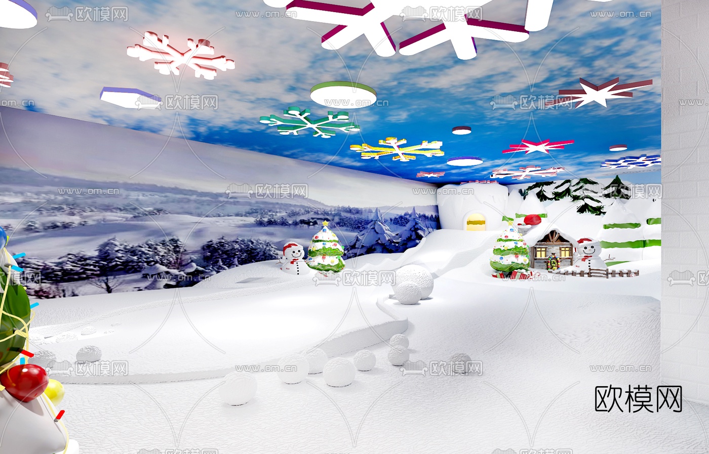 现代儿童游乐场su模型下载（渲染图6）