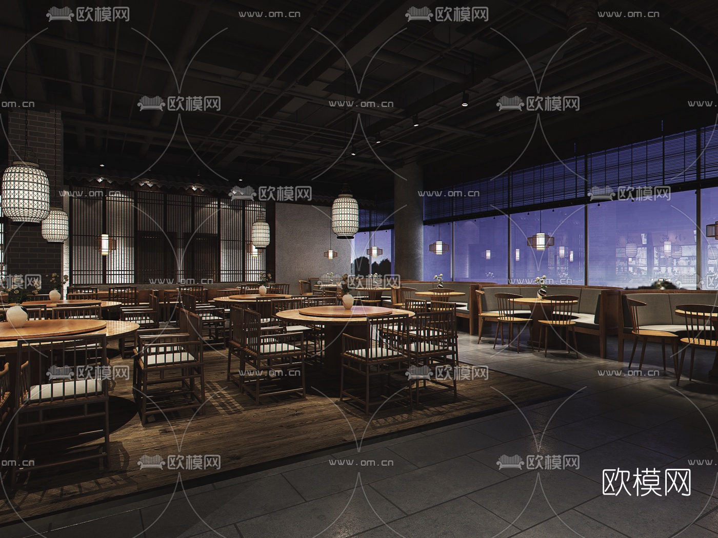 新中式中餐厅3d模型