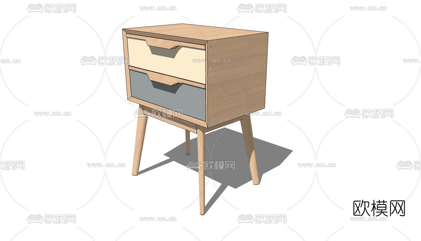 北欧床头柜免费su模型下载
