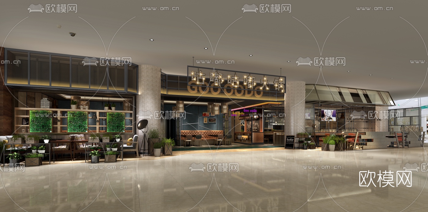 现代火锅店3d模型