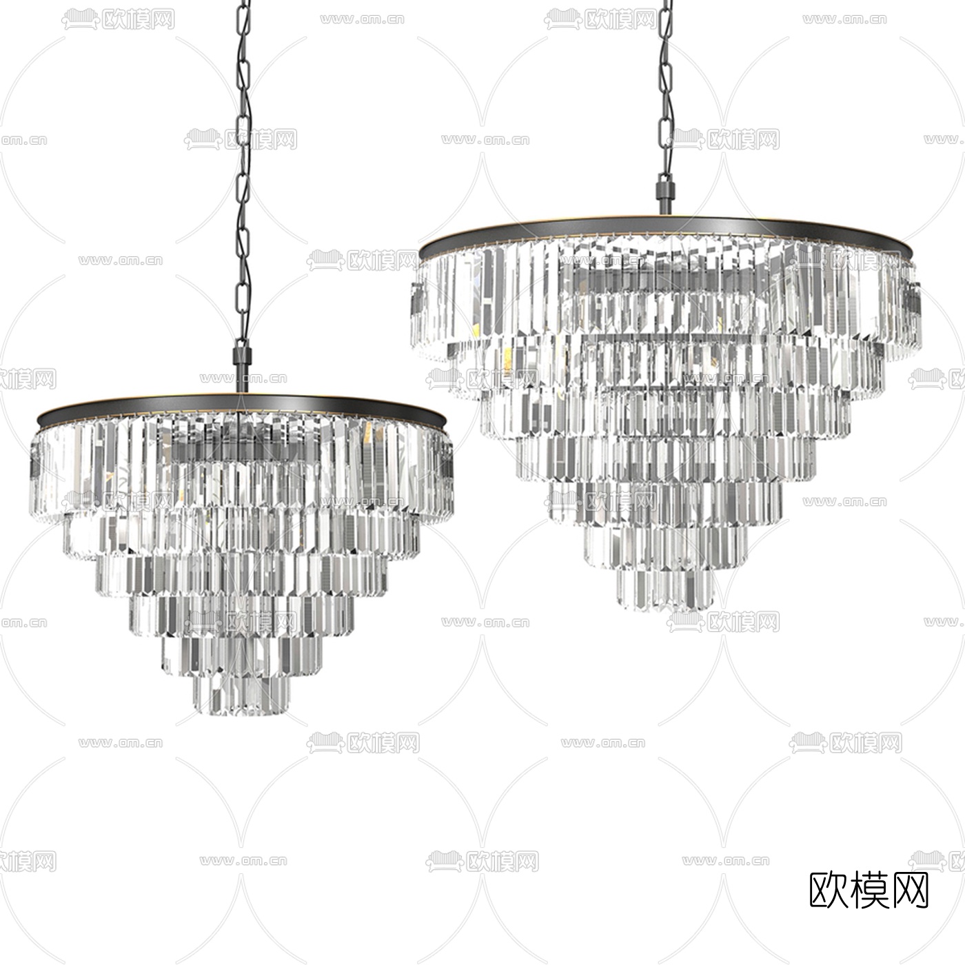 欧式水晶吊灯3d模型下载