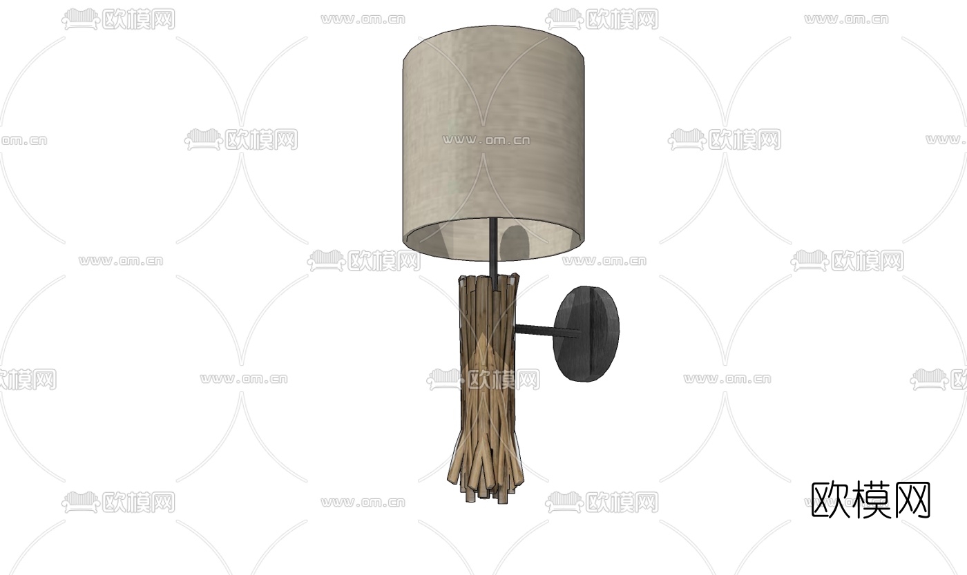 自然风壁灯免费su模型下载