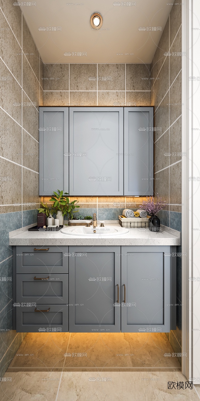 欧式客餐厅3d模型下载（渲染图3）