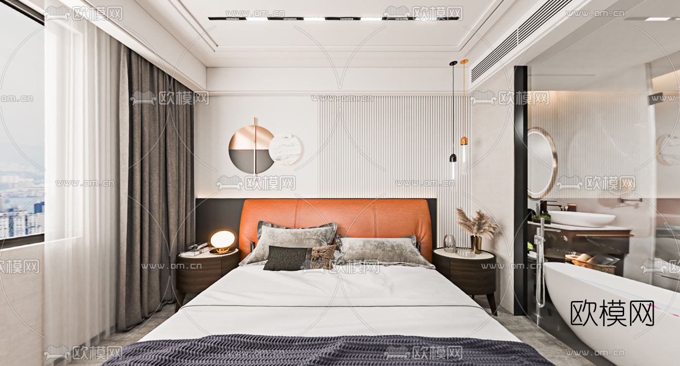现代卧室vr全景3d模型下载_ID10027989_3dmax免费模型-欧模网