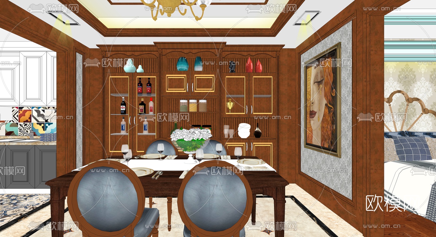 地中海客餐厅su模型下载（渲染图13）