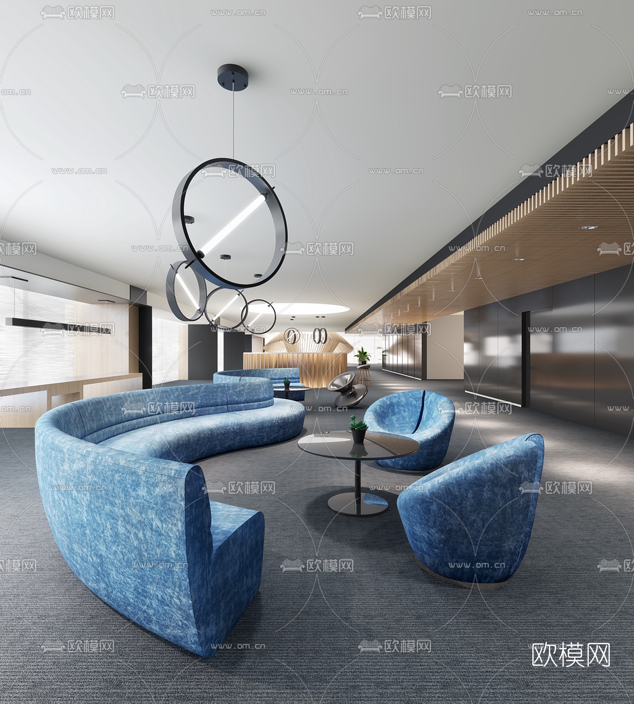 崔树设计 现代办公休息区3d模型下载