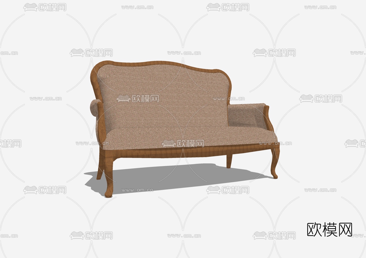 美式双人沙发免费su模型下载