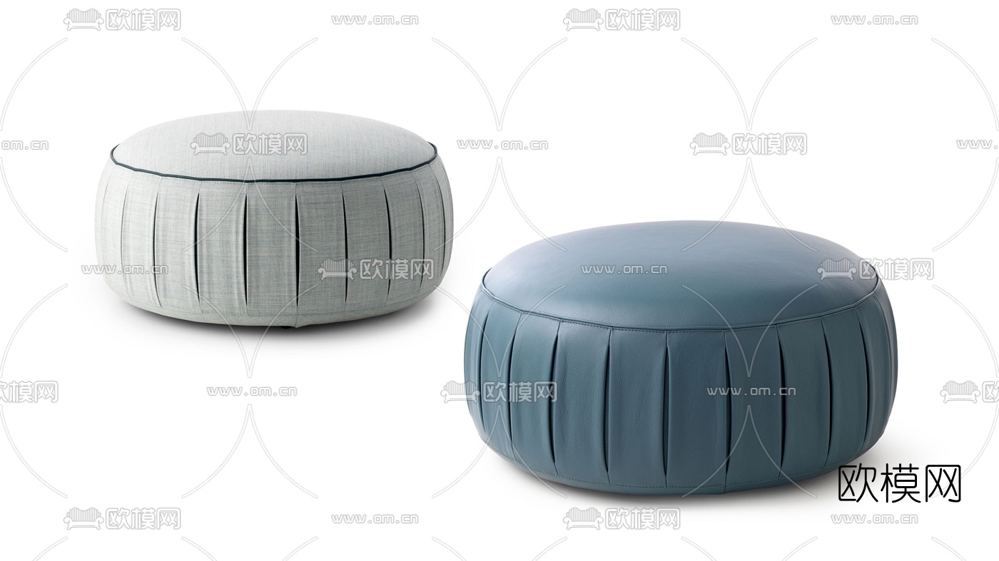 现代皮质圆凳3d模型下载