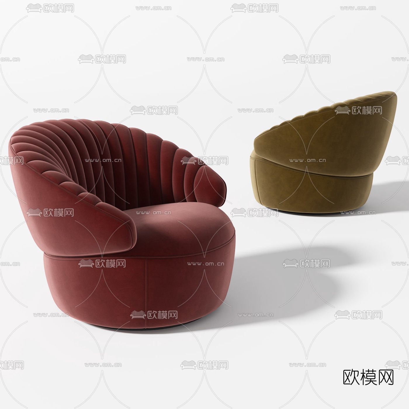 现代布艺休闲沙发3d模型