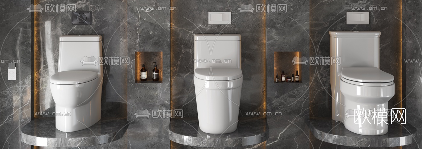现代马桶3d模型下载（渲染图3）