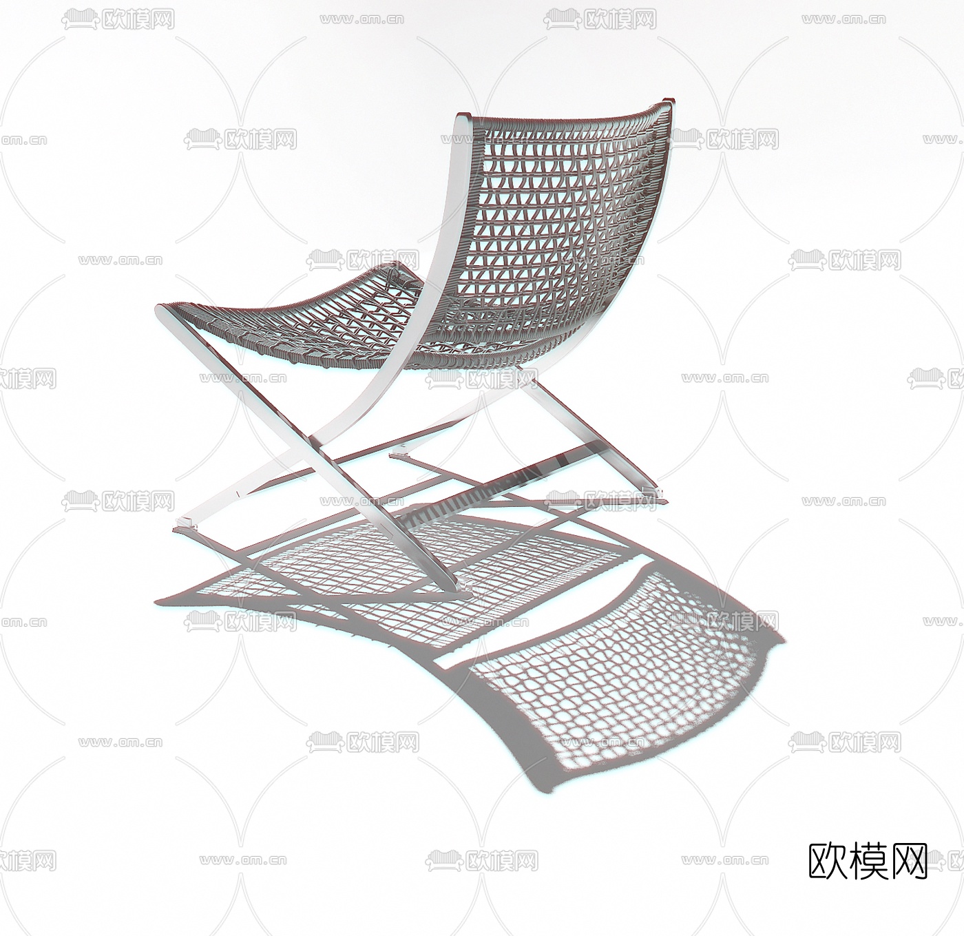 意大利FLEXFORM品牌 现代休闲编织户外折叠椅3d模型下载（渲染图2）