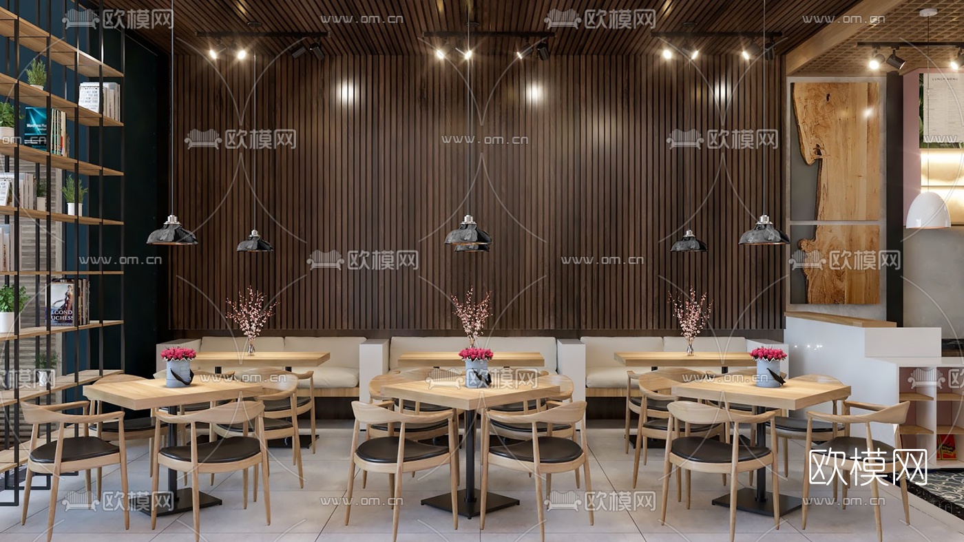 现代咖啡店su模型