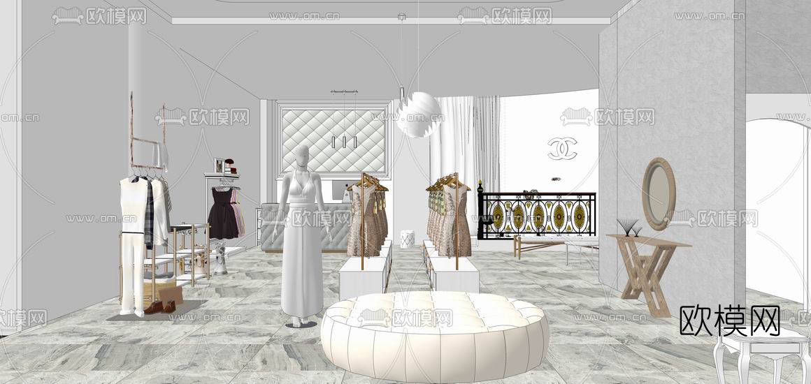 现代服装店su模型下载（渲染图8）