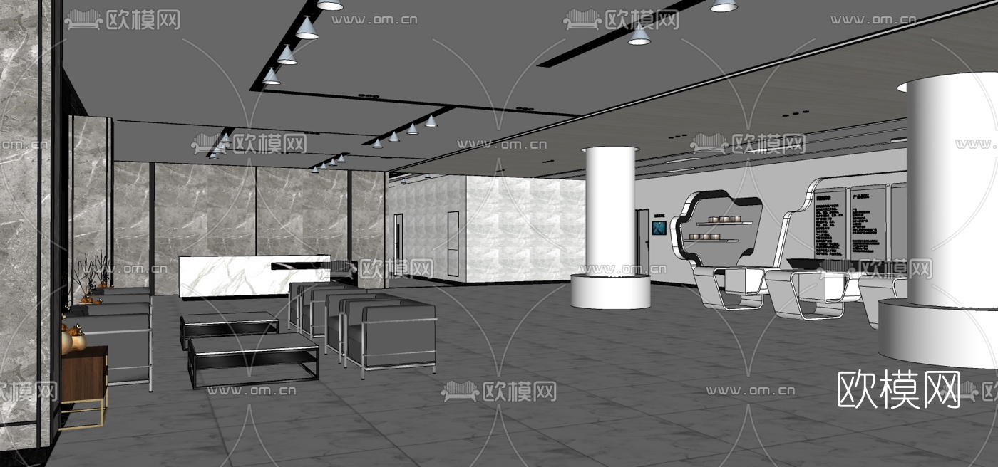 现代科技展厅su模型下载（渲染图1）