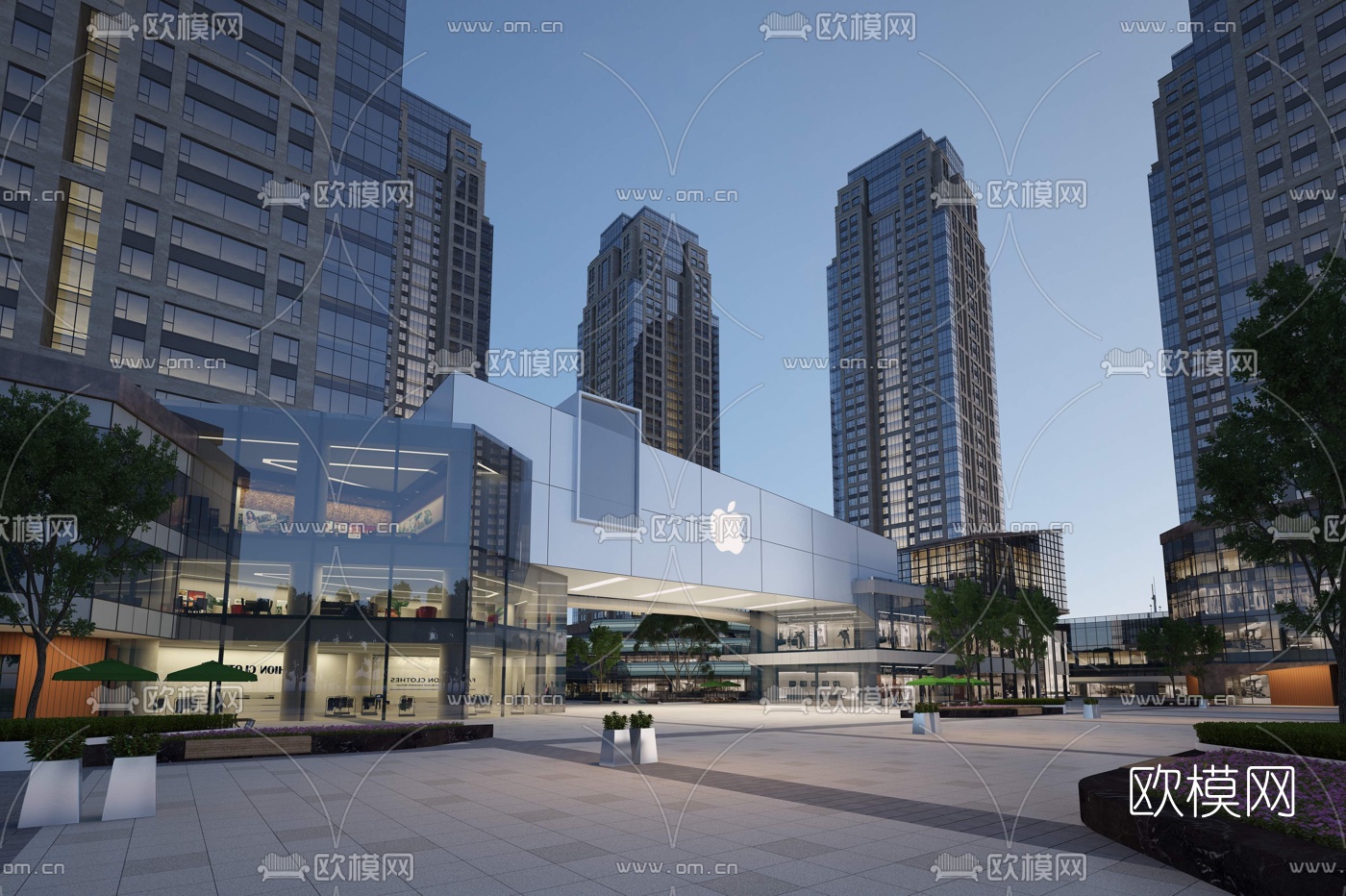 现代商业建筑外观3d模型下载