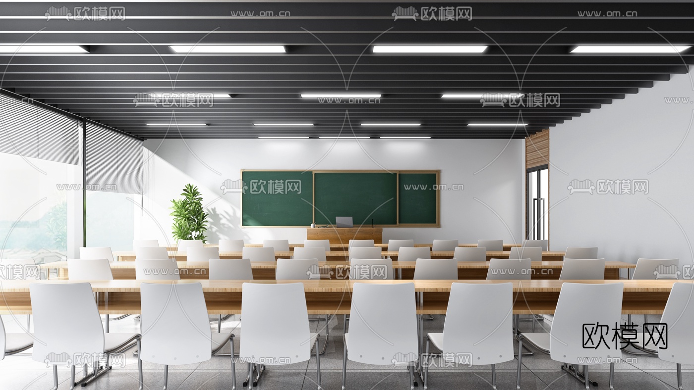 现代学校教室3d模型