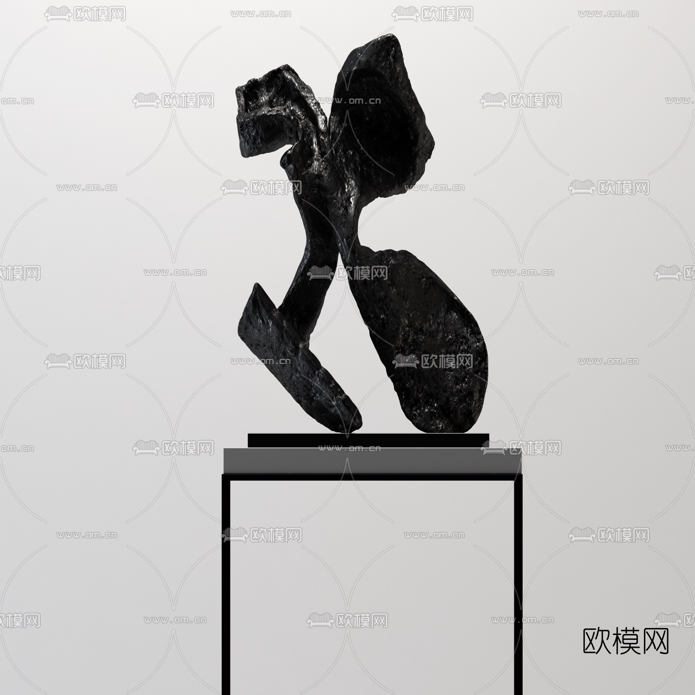 现代铁艺雕塑摆件3D模型
