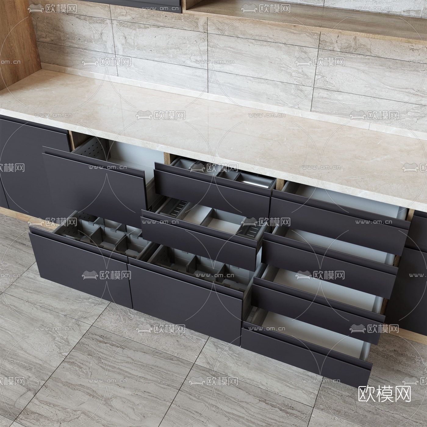 现代橱柜3D模型