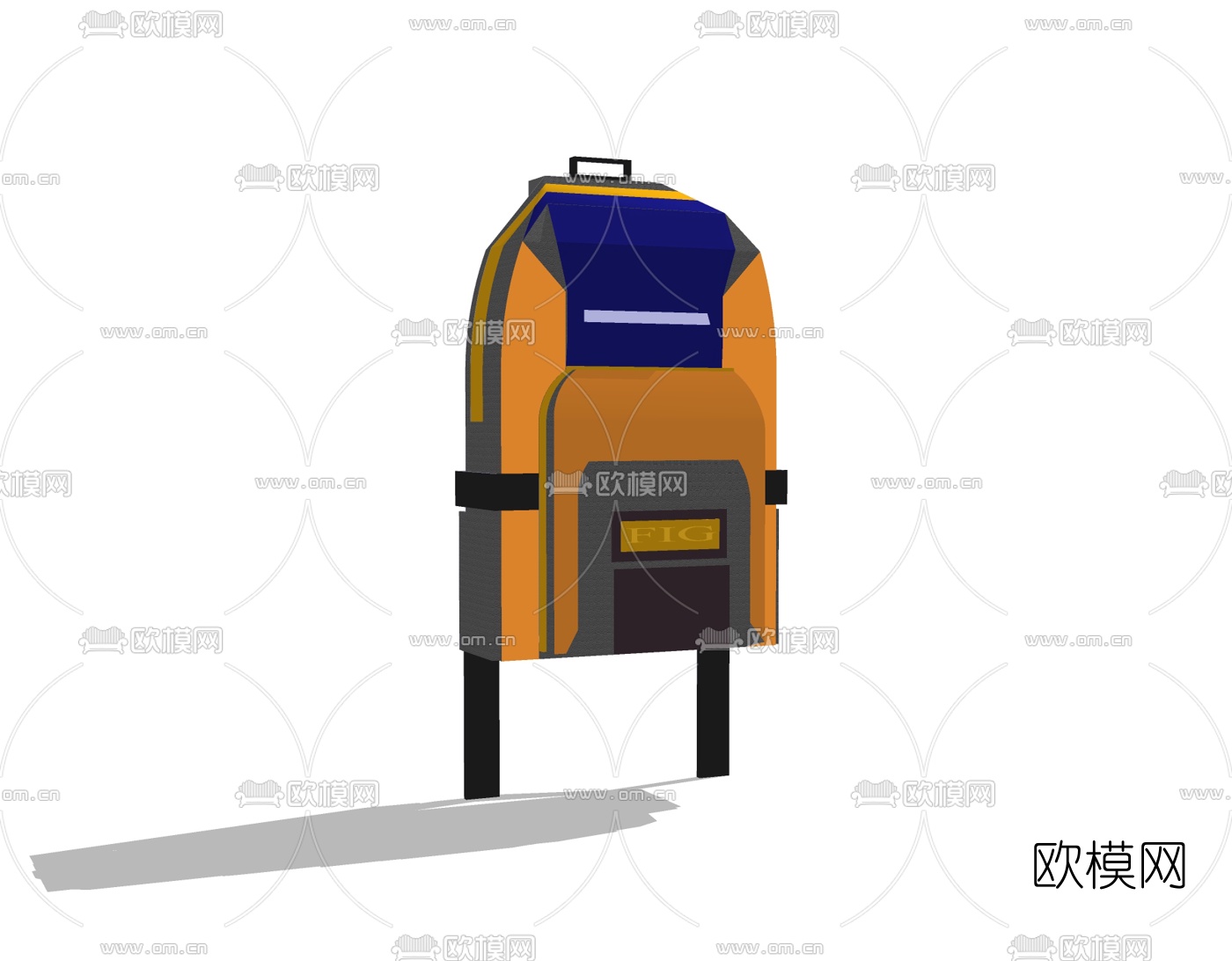 现代儿童书包免费su模型下载