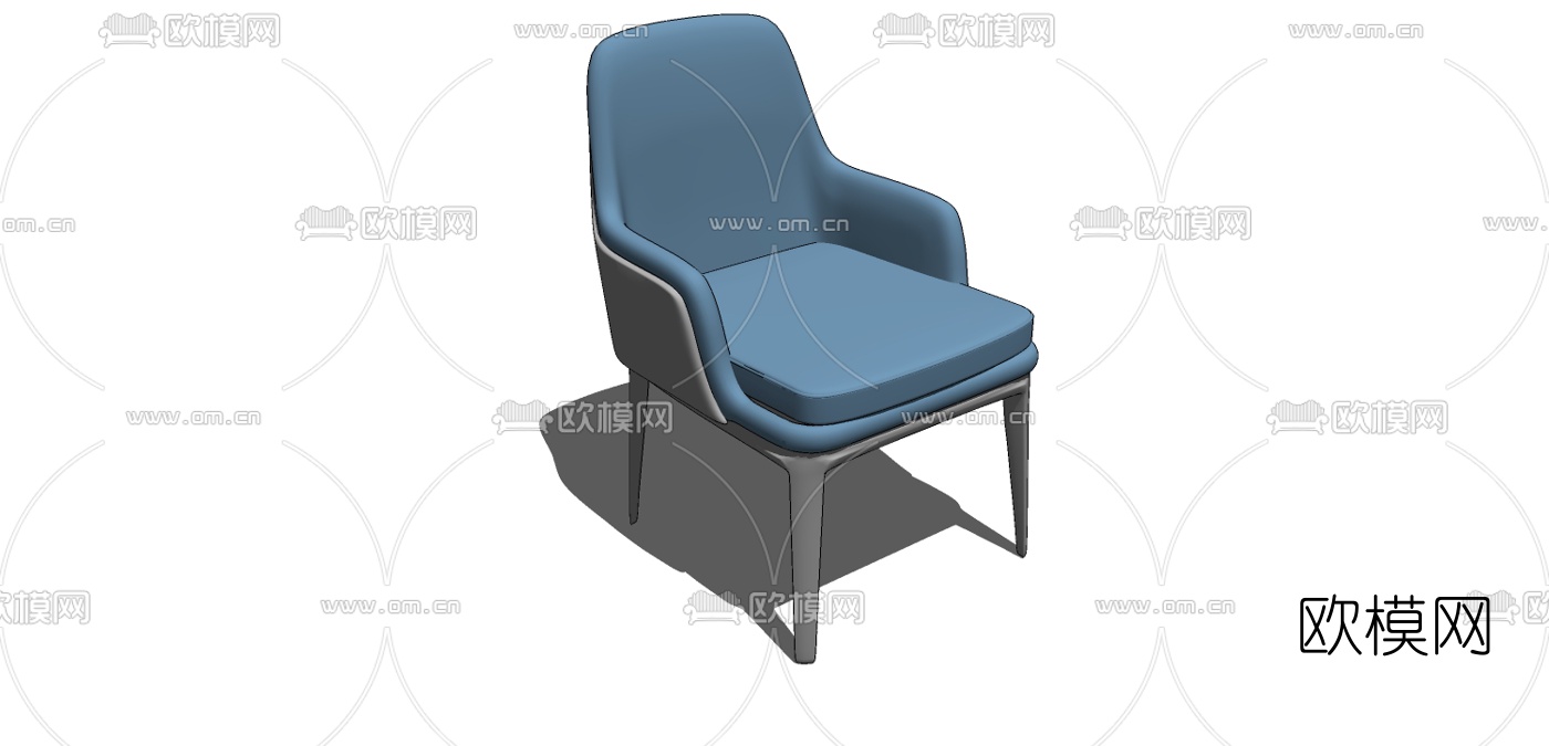 现代布艺单椅su模型下载（渲染图1）