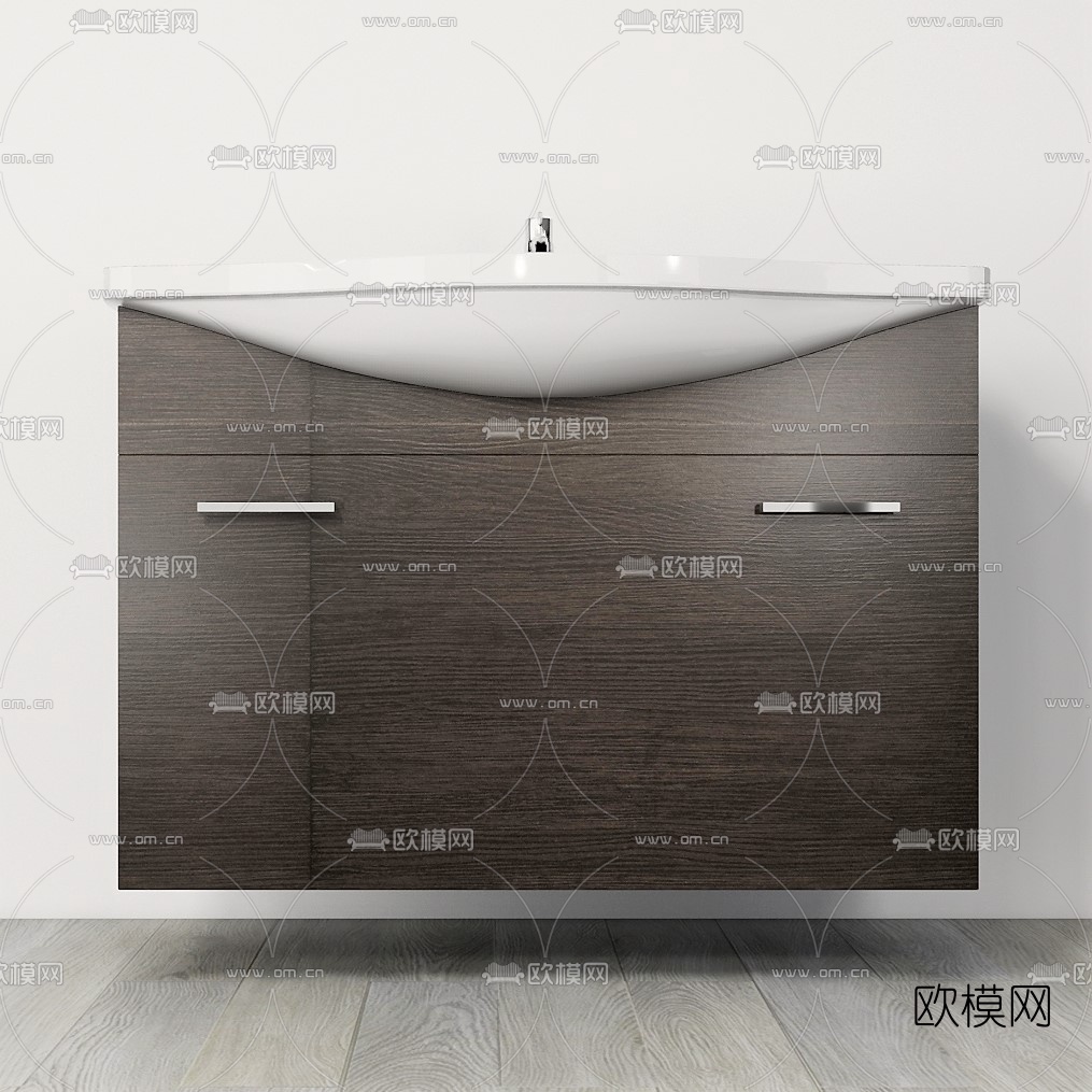 现代简约浴室柜洗手台su模型下载（渲染图5）