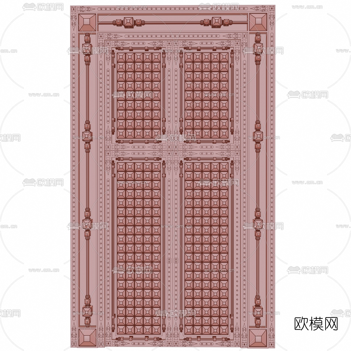 工业风复古铁门3d模型下载（渲染图2）