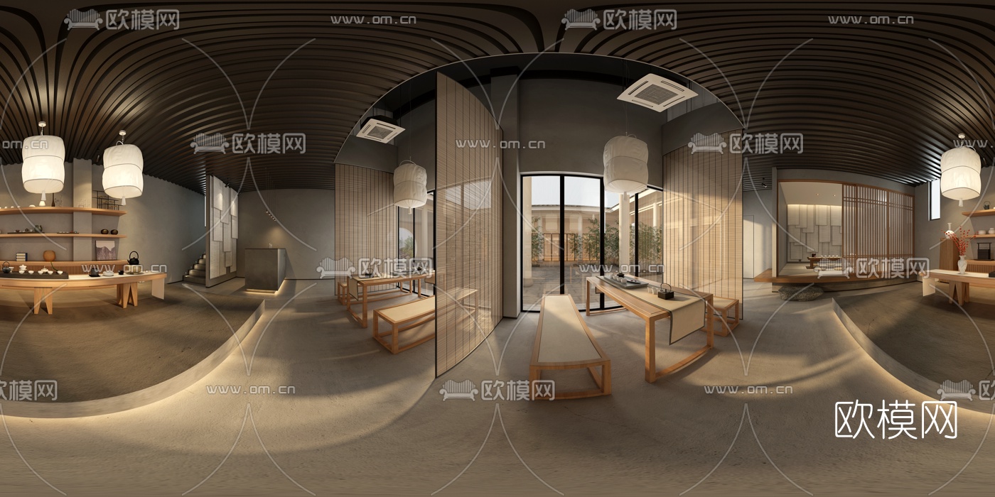 新中式茶馆茶楼vr全景3d模型