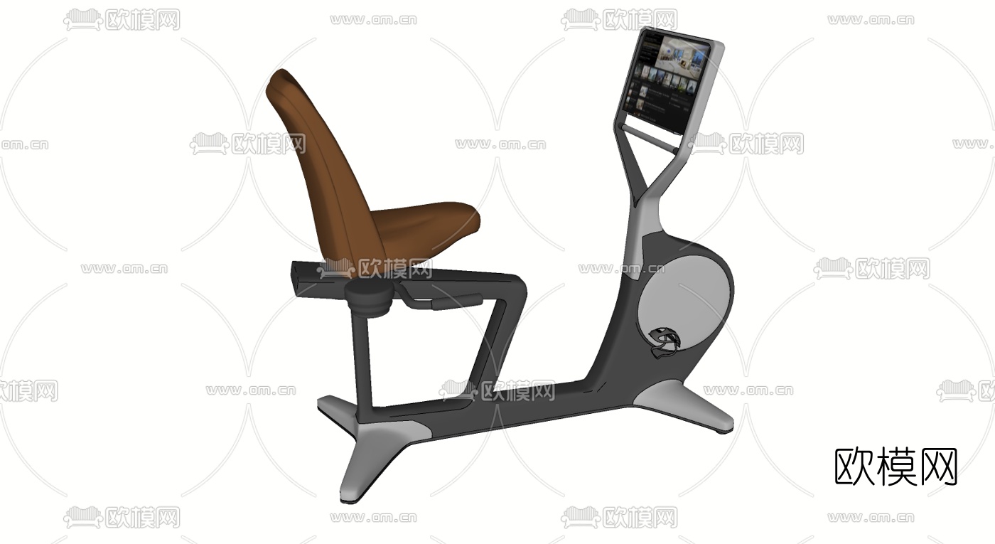 现代健身器械动感单车su模型下载（渲染图2）