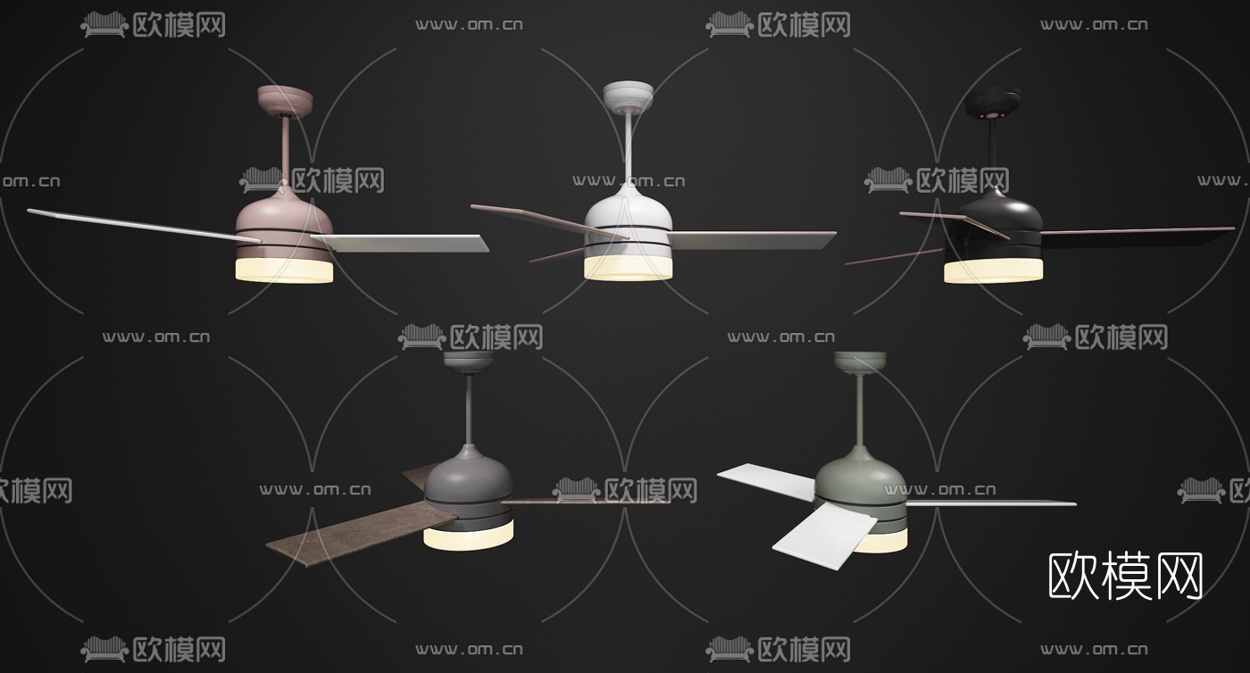 北欧吊扇灯3d模型下载