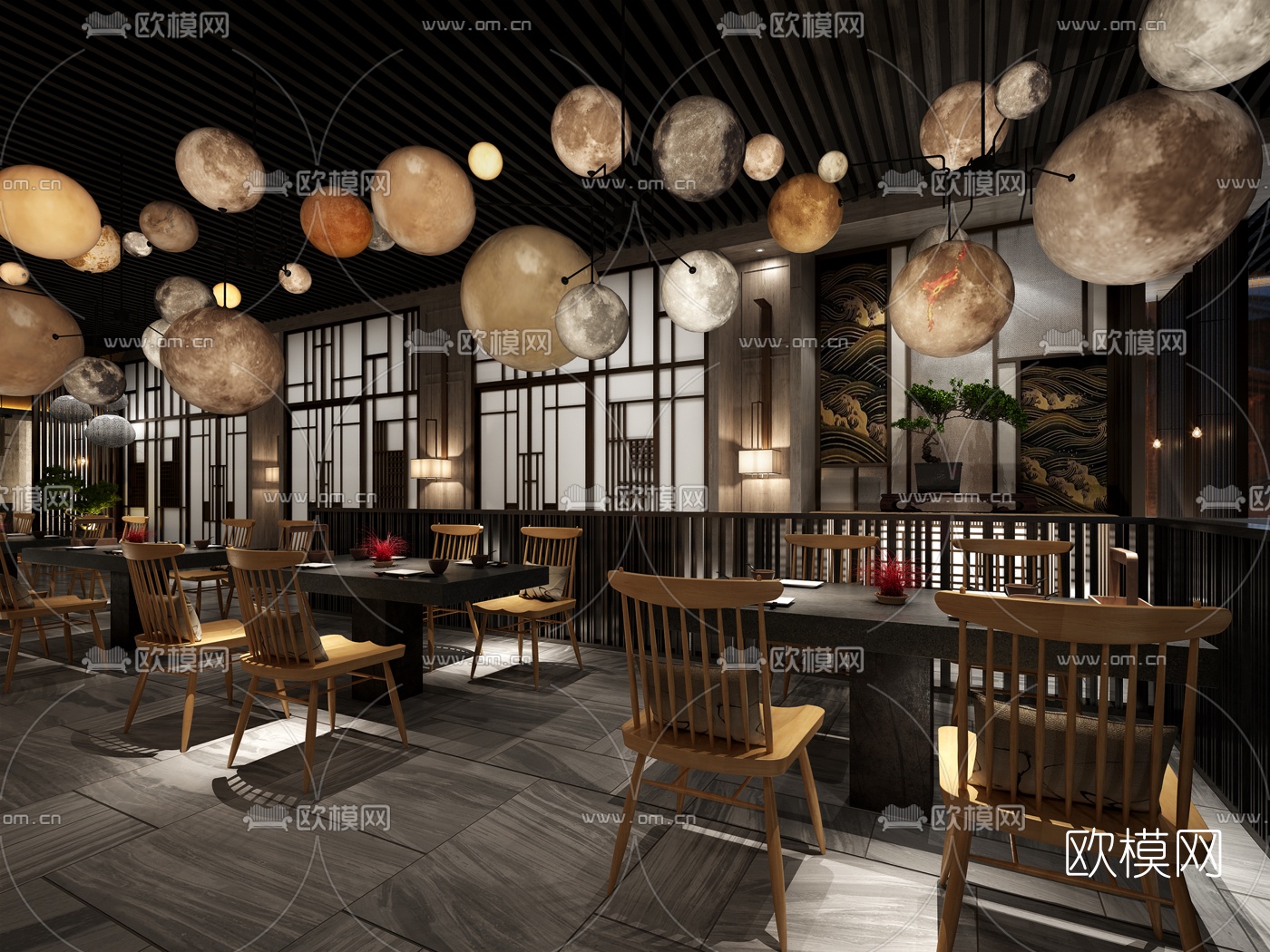 日式料理店3d模型