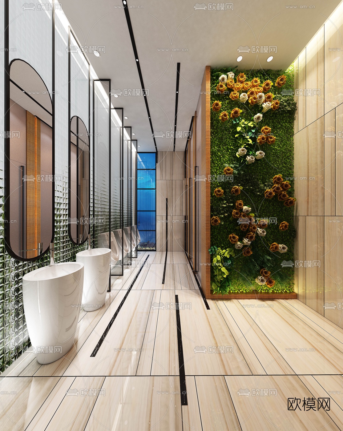 现代公共卫生间3D模型下载