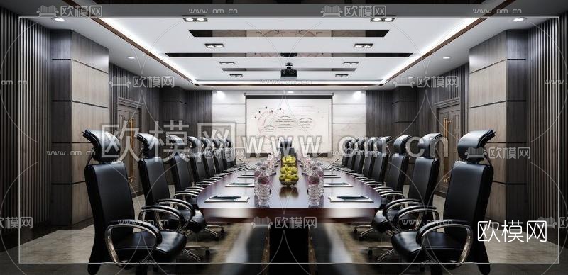 现代办公室会议室3D模型