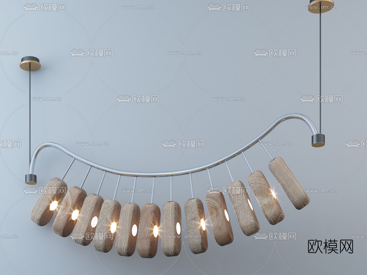 现代创意金属吊灯3d模型