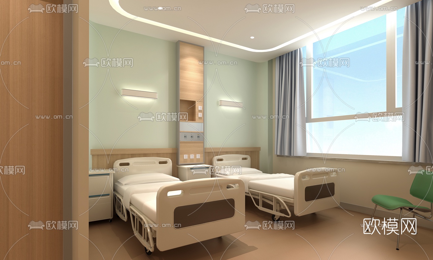 现代医院VIP病房3D模型-免费3dmax模型库-欧模网