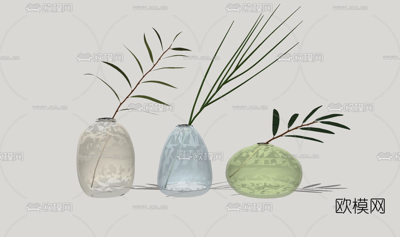 现代花瓶摆件免费su模型下载