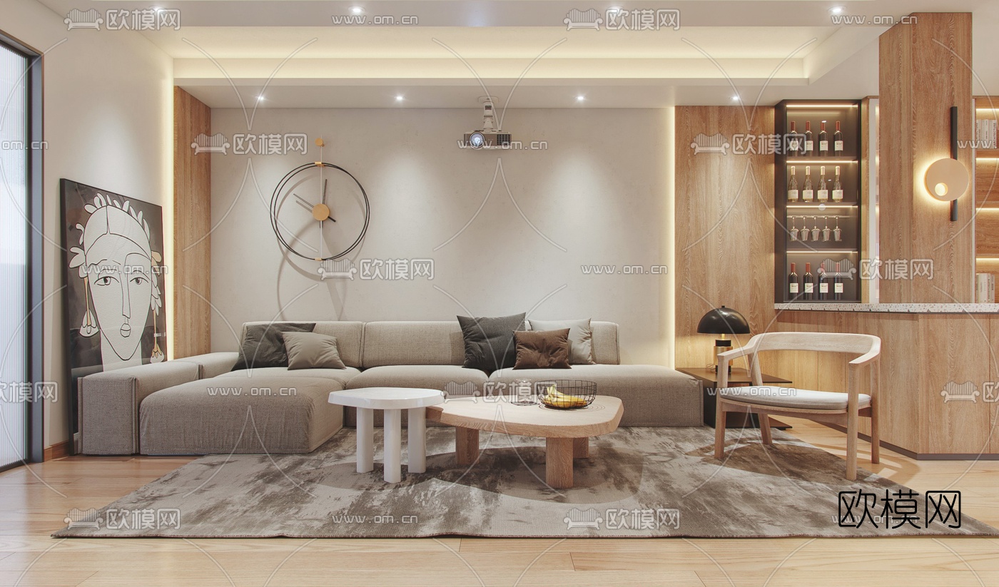 现代休闲娱乐起居室瑜伽室3d模型
