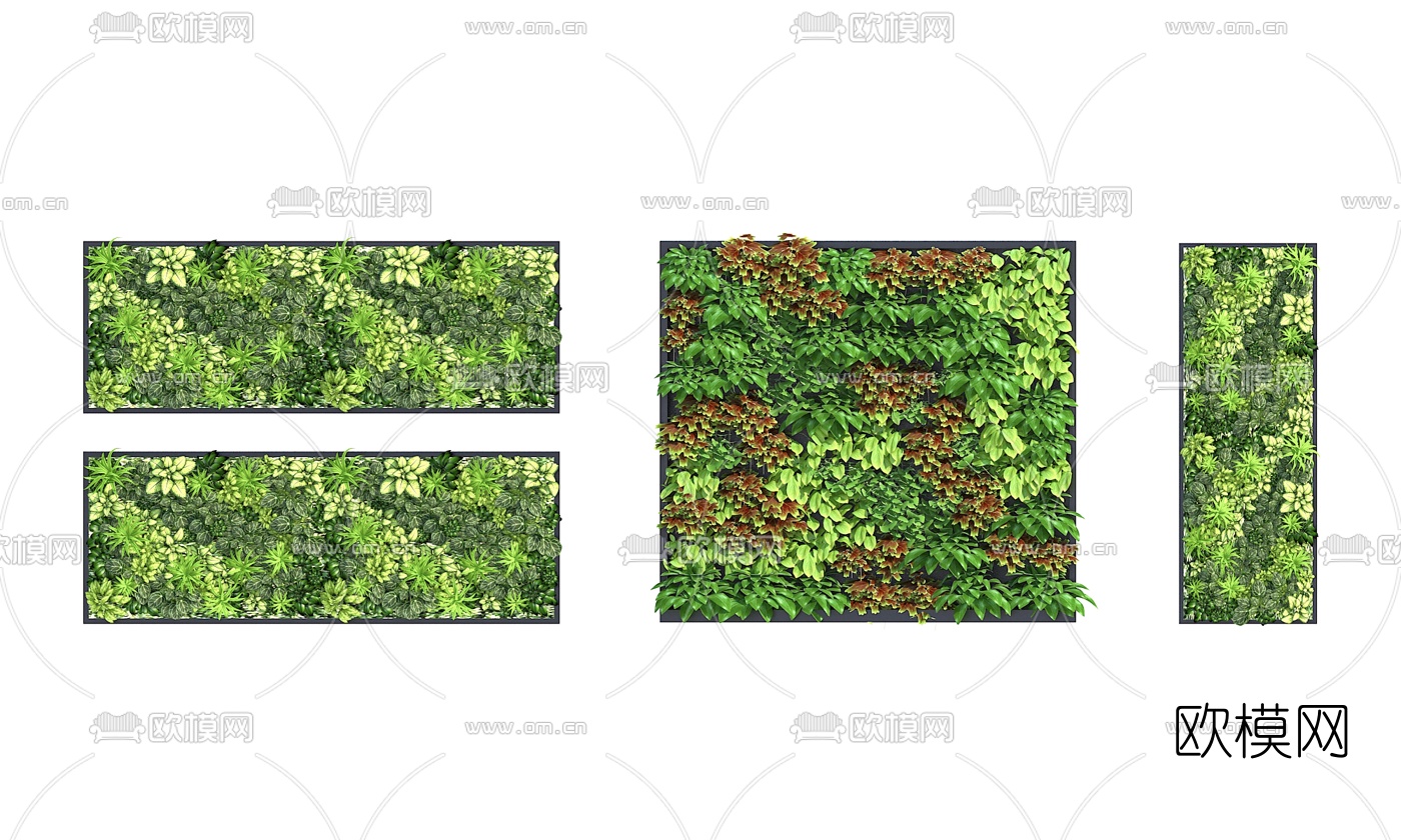 现代绿植墙植物墙3d模型