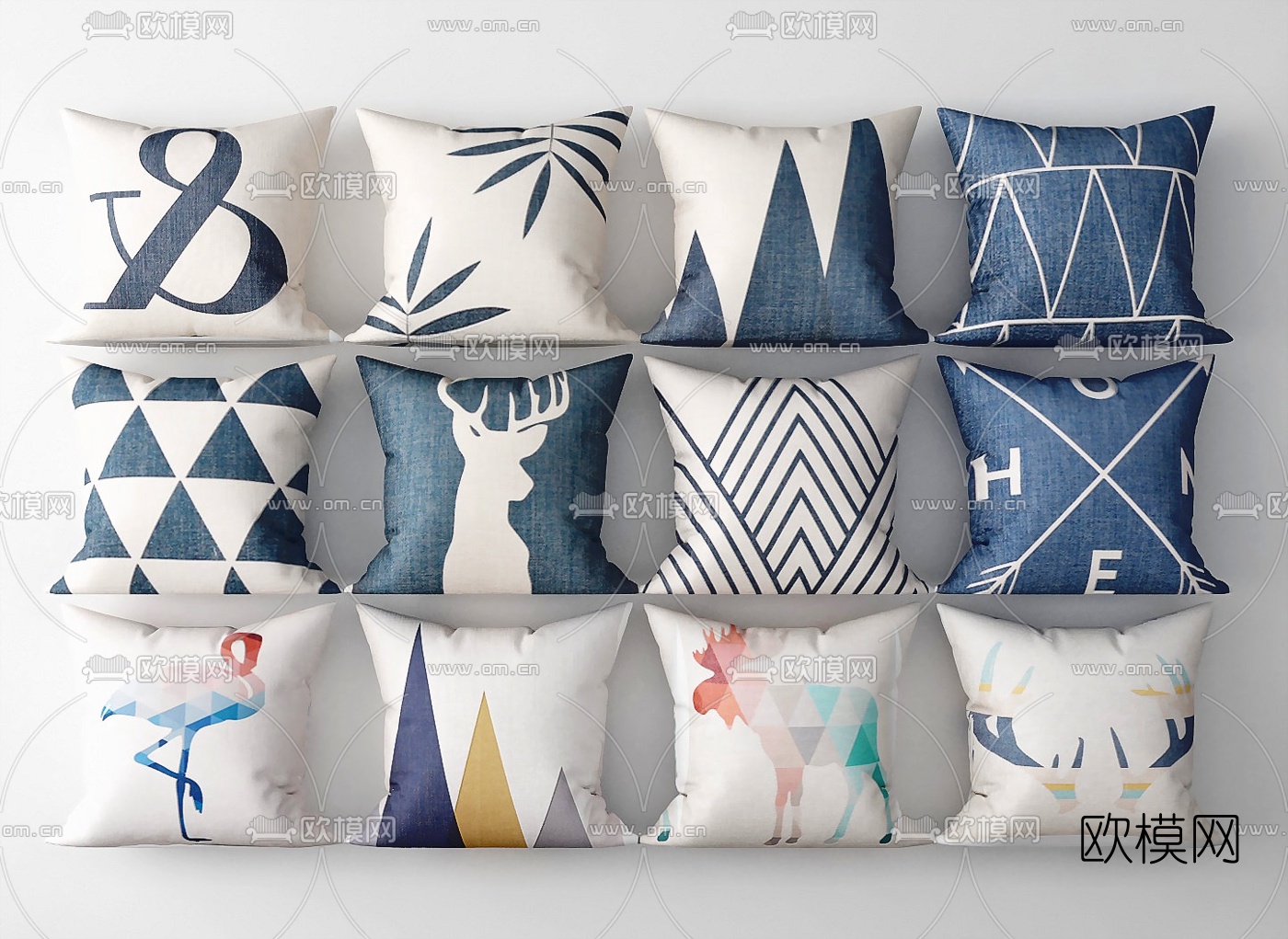 北欧抱枕3d模型下载