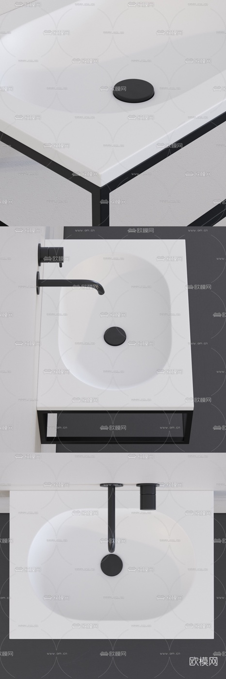 现代洗手盆3d模型下载（渲染图2）