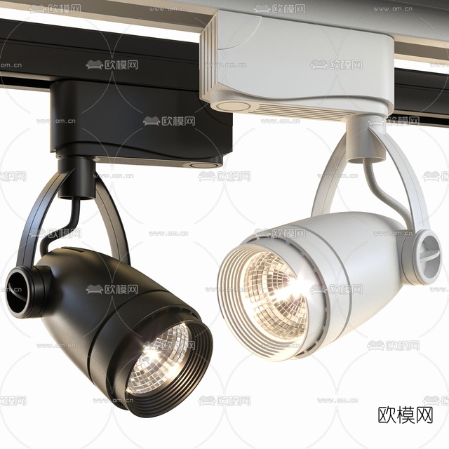 现代轨道射灯3d模型