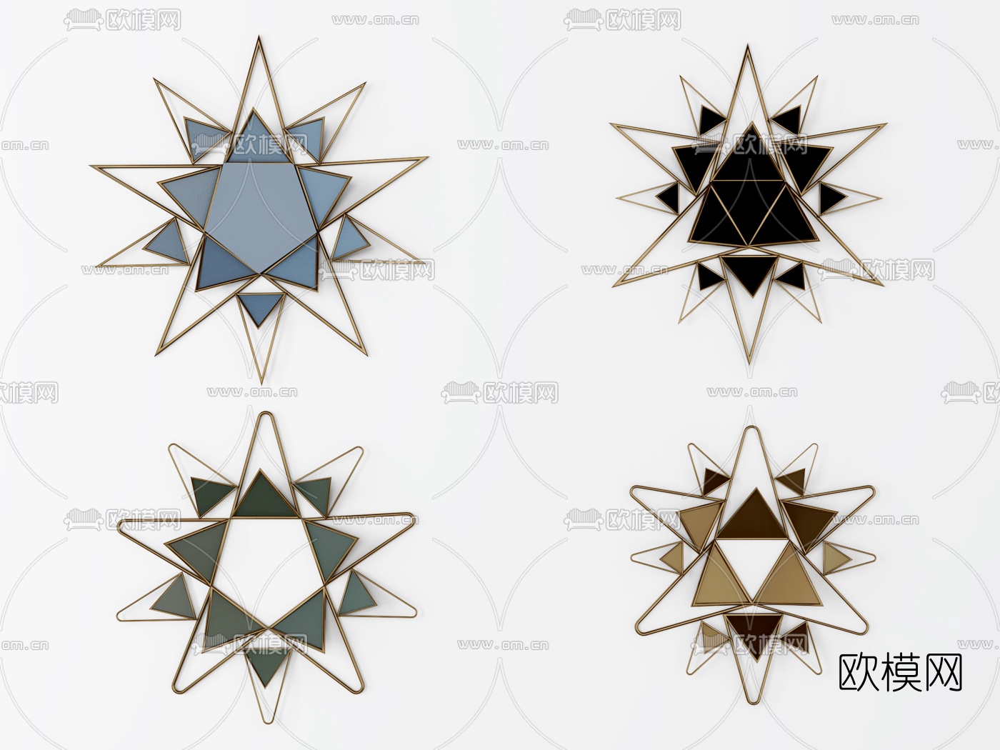 后现代金属墙饰挂件3d模型下载