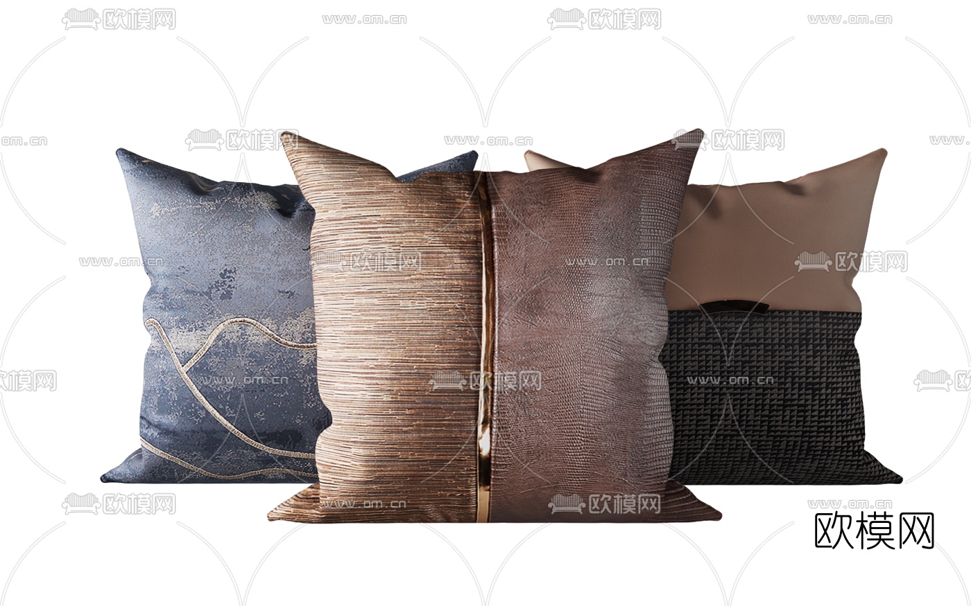现代布艺抱枕组合3d模型下载（渲染图5）