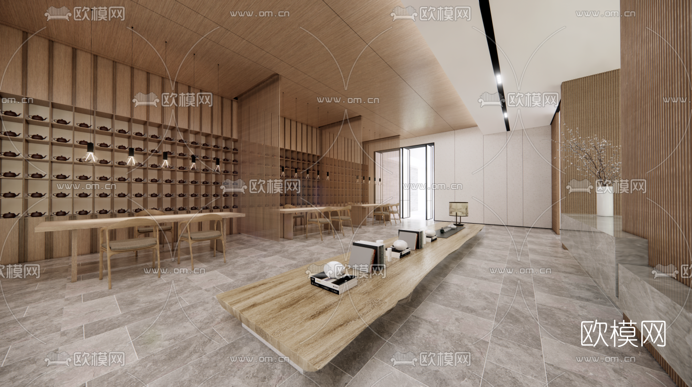 日式茶室su模型下载（渲染图2）