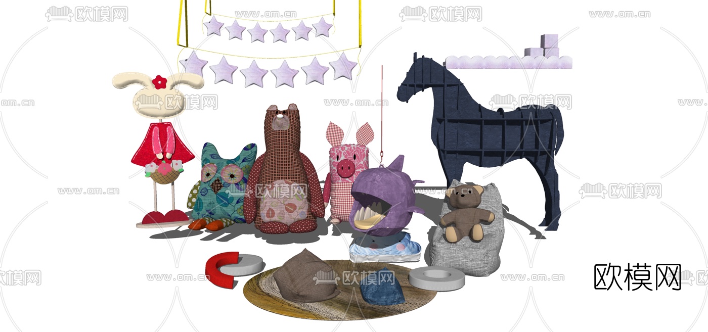 现代玩具公仔su模型下载